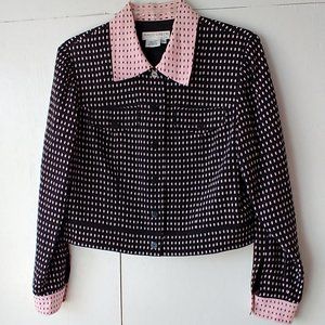 Maggy London Black & Pink 100% Silk Jacket SZ 10P